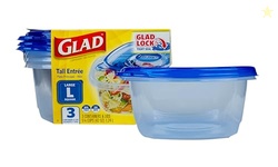Glad GladWare Tall Entree Food Storage Containers with Lids, Large Squ