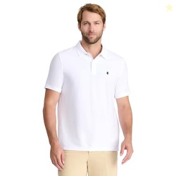 Izod Men's Advantage Performance Short Sleeve Polo Shirt, Bright White