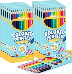 Toidgy 144 Count Colored Pencils, 12 Packs