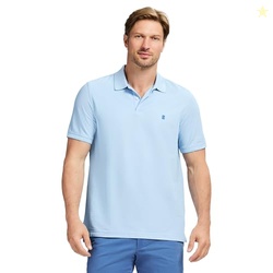 Izod Men's Advantage Performance Short Sleeve Polo Shirt, Placid Blue,