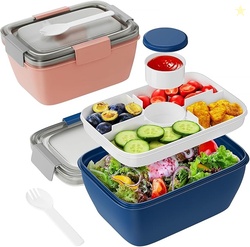 Large Salad Container for Lunch, 2 Packs 