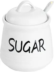 Porcelain Sugar Bowl with Lid and Spoon