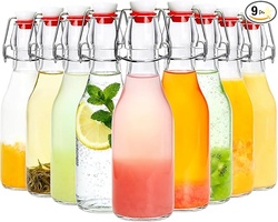 9 Pack Flip Top Glass Bottle 