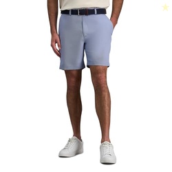 Haggar Men's Cool 18 PRO Stretch Solid Oxford Flat Front Short Shorts,
