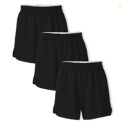 Soffe Girls' Authentic Cheer Shorts, 2.75" Inseam, Black, Small (3-Pac