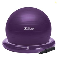 Gaiam Essentials Balance Ball & Base Kit, 65cm Yoga Ball Chair, Exerci