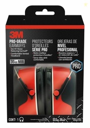 3M Pro-Grade Earmuff, Noise Reduction Rating (NRR) 30 dB, Lightweight 