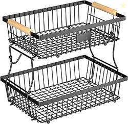 2 Tier Fruit Basket for Kitchen 
