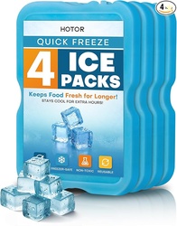 HOTOR Reusable Ice Packs for Cooler  (4 Packs)