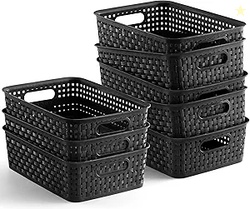 [ 8 Pack ] Plastic Storage Baskets