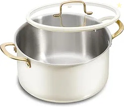 CAROTE 6QT Tri Ply Stainless Steel Stock Pot with Lid
