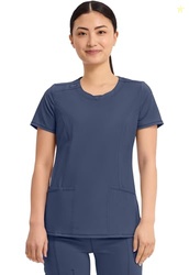 Cherokee Infinity Scrubs for Women Round Neck Scrub Top with 3 Pockets