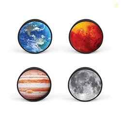 Genuine Fred Cosmic Clips Bag Clips, Set of 4, Planet Patterns
