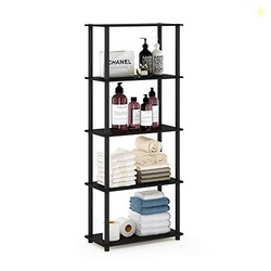 Furinno TURN-N-TUBE Storage Shelves, 5-Tier Book Shelf, Corner Shelf, 