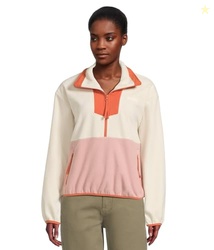 Columbia, Womens, Sequoia Grove 1/2 Zip Fleece, Chalk/Eraser Pink/Tusc