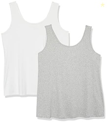 Amazon Essentials Women's Plus Size Slim Fit Scoop Neck Tank Top, Pack