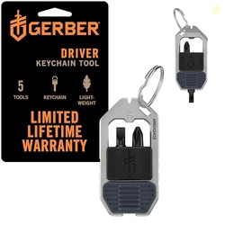 Gerber Gear Driver Keychain 5-in-1 Multitool, Clips to Pocket or Keych