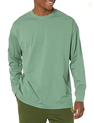 Amazon Essentials Men's Oversized-Fit Long-Sleeve T-Shirt, Sage Green,