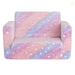 Dream On Me Nestle Kids Sofa in Tie Dye, 2-in-1 Convertible Sofa to Lo