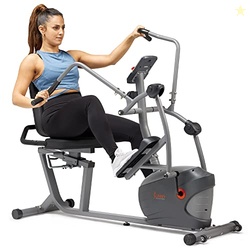 Sunny Health & Fitness Elliptical Recumbent Cardio Bike, Cross Trainer