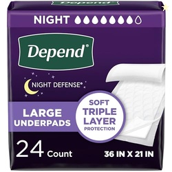 Depend Underpads, Disposable Incontinence Bed Pads for Adults, Slip Re