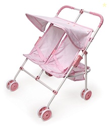 Badger Basket Double Doll Stroller - Foldable Tandem Stroller for Doll