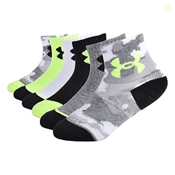 Under Armour Baby Boys Multi Pack Quarter Sock, Grey Camo, 0-6 Months