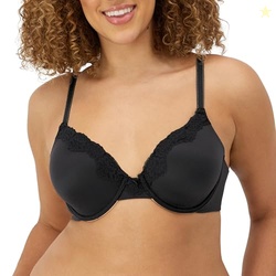 Maidenform Women's Comfort Devotion Embellished Bra, Black/Body Beige,