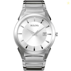 Bulova Men's 3-Hand Calendar Date Quartz Watch, Patterned Dial, 38mm S
