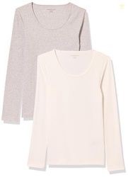 Amazon Essentials Women's Long Sleeve Slim-Fit Rib Scoop Neck Sweater,