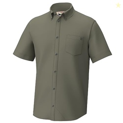 Kona Solid Short Sleeve Fishing Button Down Shirt for Men