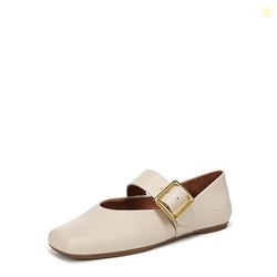 Franco Sarto Womens Oakes Ballet Flat Ivory White Leather 9.5 M