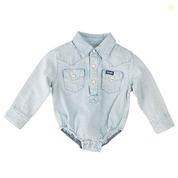 Wranglerbaby-boysWestern Long Sleeve Denim Bodysuit