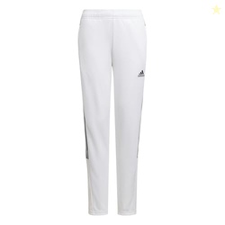 adidas Girl's Tiro Track Pants, White/Black, Large