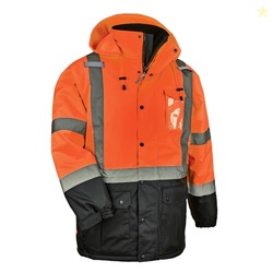 Ergodyne mens Hi-vis - Class 3 Hi Vis Thermal Parka Quilted, Orange, X