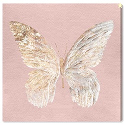 Oliver Gal Golden Butterfly Blush Canvas Print Wall Art for Living Roo