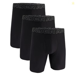 Under Armour 3-Pack Performance Tech Solid 9" Boxer Briefs Black LG