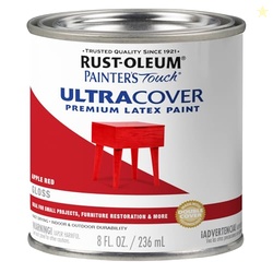 Rust-Oleum 1966730 Painter's Touch Latex Paint, Half Pint, Gloss Apple