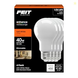 Feit Electric A19 LED Light Bulb, 40W Equivalent, Dimmable, 450 Lumens