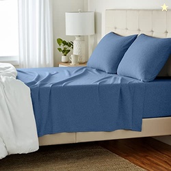 Amazon Basics 4 Piece Breathable Cotton Jersey Knit Bed Sheet Set with