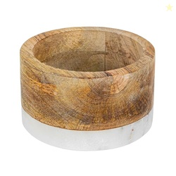 Mango Wood and Marble Bottle Holder