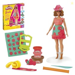 Play-Doh Barbie Florals and Fringe Set, Make Doll Clothes with Modelin