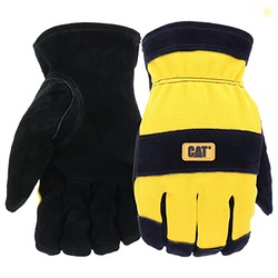 Cat Men's Split Leather Thermal Lined Winter Work Gloves, Cold weather