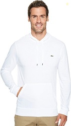 Lacoste Men's Long Sleeved Hooded T-Shirt, White, Large