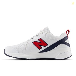 New Balance Men's 608 V5 Casual Comfort Cross Trainer, White/Navy/Red,