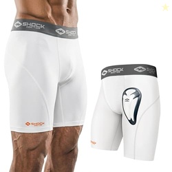 Shock Doctor Compression Shorts with Protective Bio-Flex Cup, Moisture
