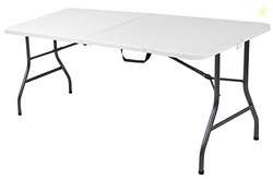 Cosco 6ft Fold-in-Half Blow Molded Folding Table, Indoor/Outdoor, Comf