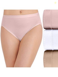 Vanity Fair Women's Comfort Where It Counts No Ride Up Panties, Hi Cut