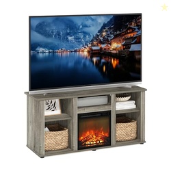 Furinno Jensen Fireplace TV Stand, Entertainment Center, TV Console fo