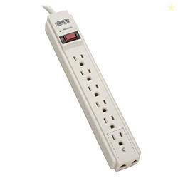 Tripp Lite 6 Outlet Surge Protector Power Strip, 4ft Cord, Tel/Fax/Mod